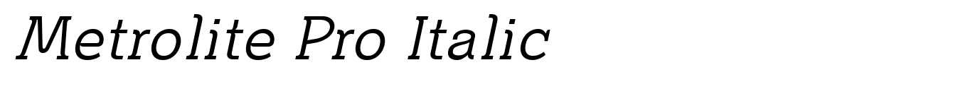 Metrolite Pro Italic